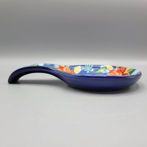 The Pioneer Woman Stoneware Spoon Rest Spring Bouquet Floral Design Blue Red - Picture 2 of 8